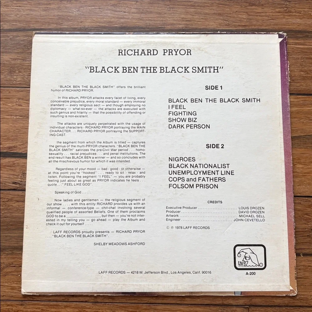 Richard Pryor -“Black Ben The Black Smith”Vinyl LP - Picture 2 of 5